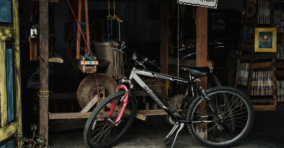 a rural shop with bicycles for rent and a traditional loom conveying a rustic vibe