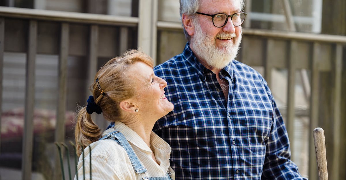 senior couple enjoying gardening together on a sunny day embodying a joyful rural lifestyle