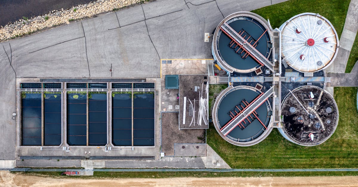 a comprehensive aerial perspective of a water treatment plant in red wing minnesota