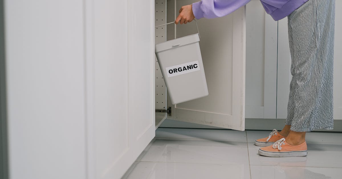 a person placing an organic waste bin inside a modern kitchen cabinet promoting sustainable living 2