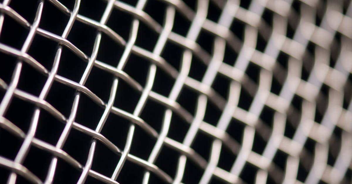 detailed close up of metal wire mesh pattern with a blurred background showcasing texture and struc