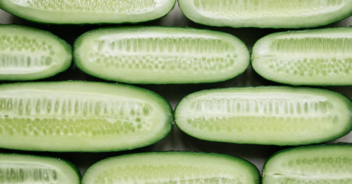 top view of sliced cucumbers arranged neatly showcasing their freshness and